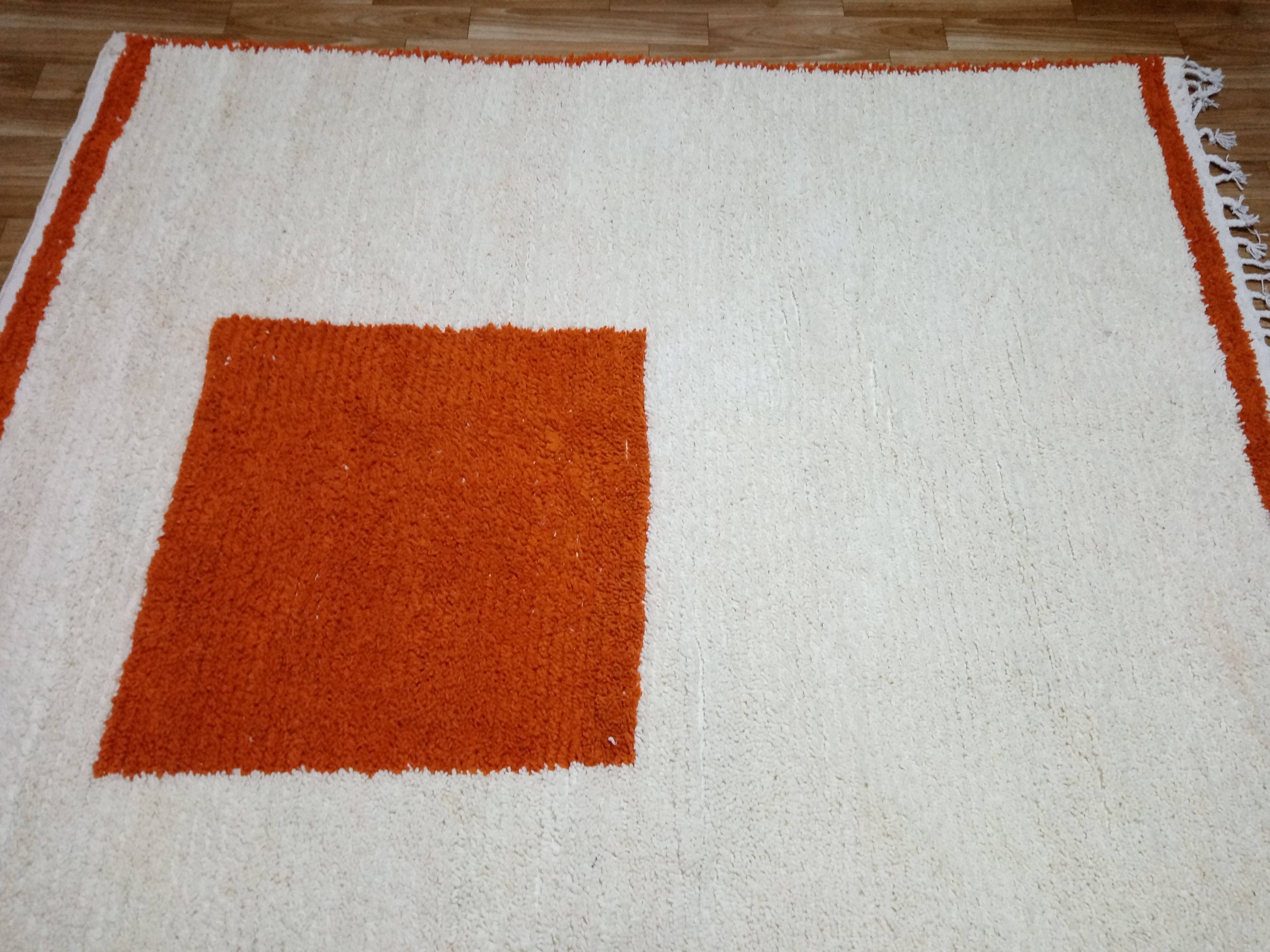 beni ourain orange - beni ourain colorful - Solid rug