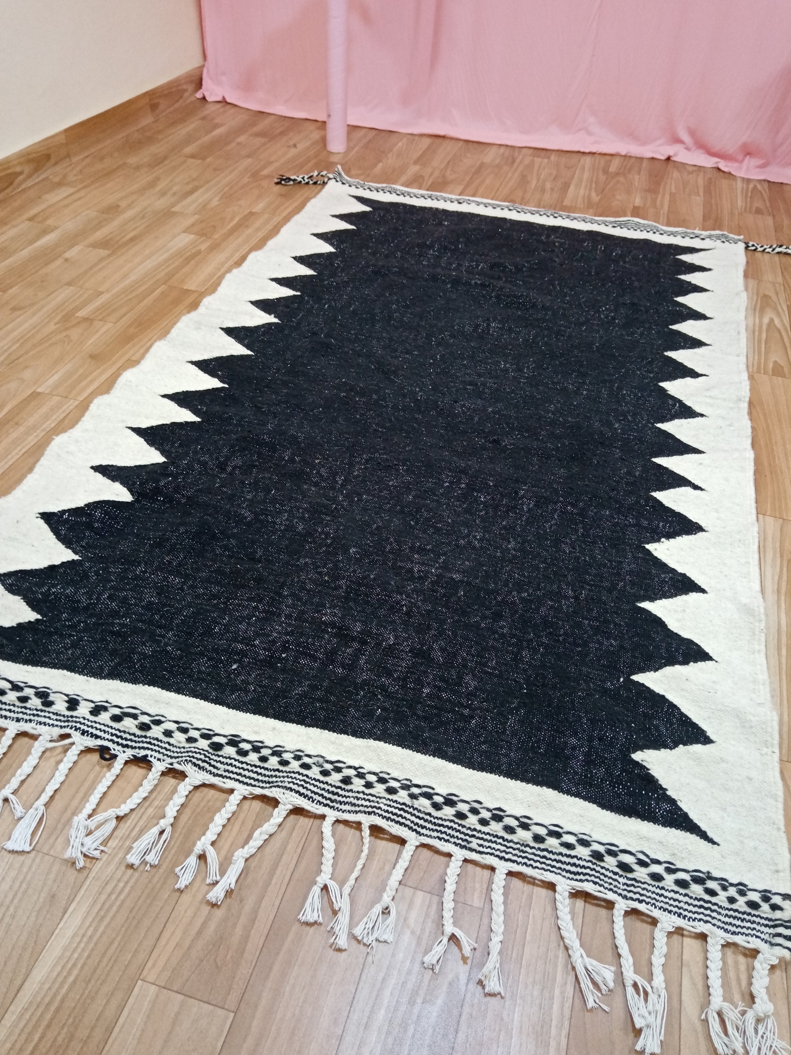 white beni ourain rug, black kilim rug 8x10, kilim rug 8x10