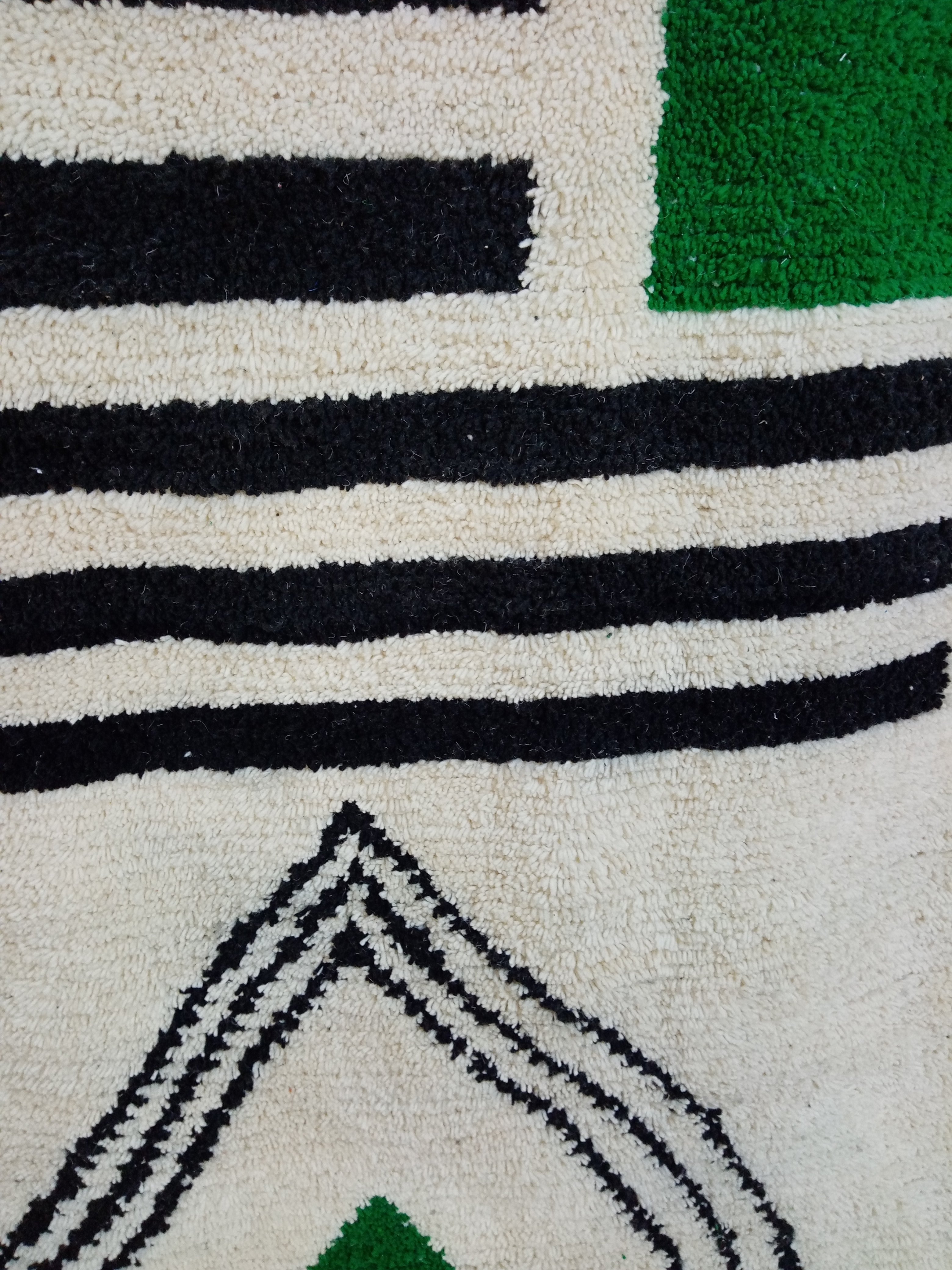 green wool rug - moroccan wool rug - Beni ourain rug
