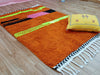 beni ourain colorful - orange moroccan rug,Custom rug